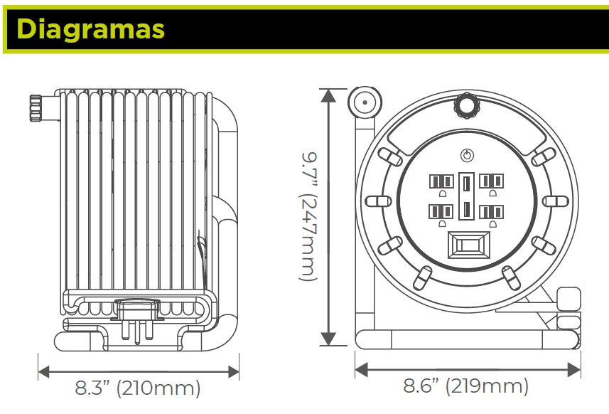 Extension Eléctrica con Multicontactos 15M con 2 entradas USB