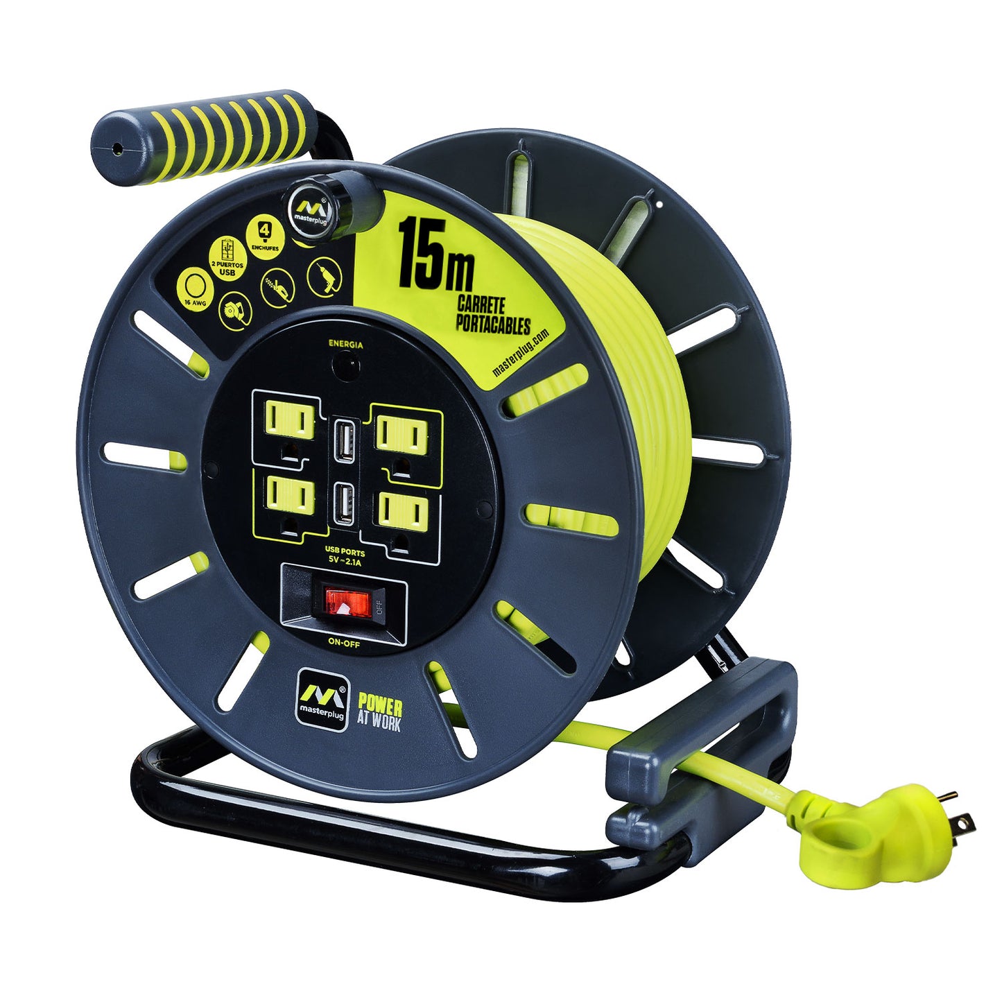 Extension Eléctrica con Multicontactos 15M con 2 entradas USB