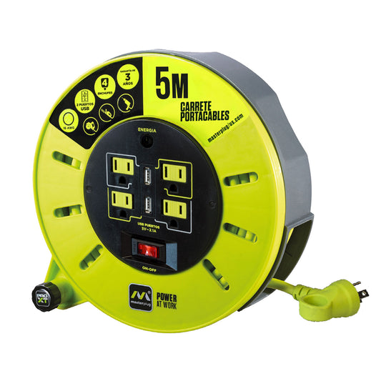 Extension Electrica con Multicontactos 5M con 2 entradas USB