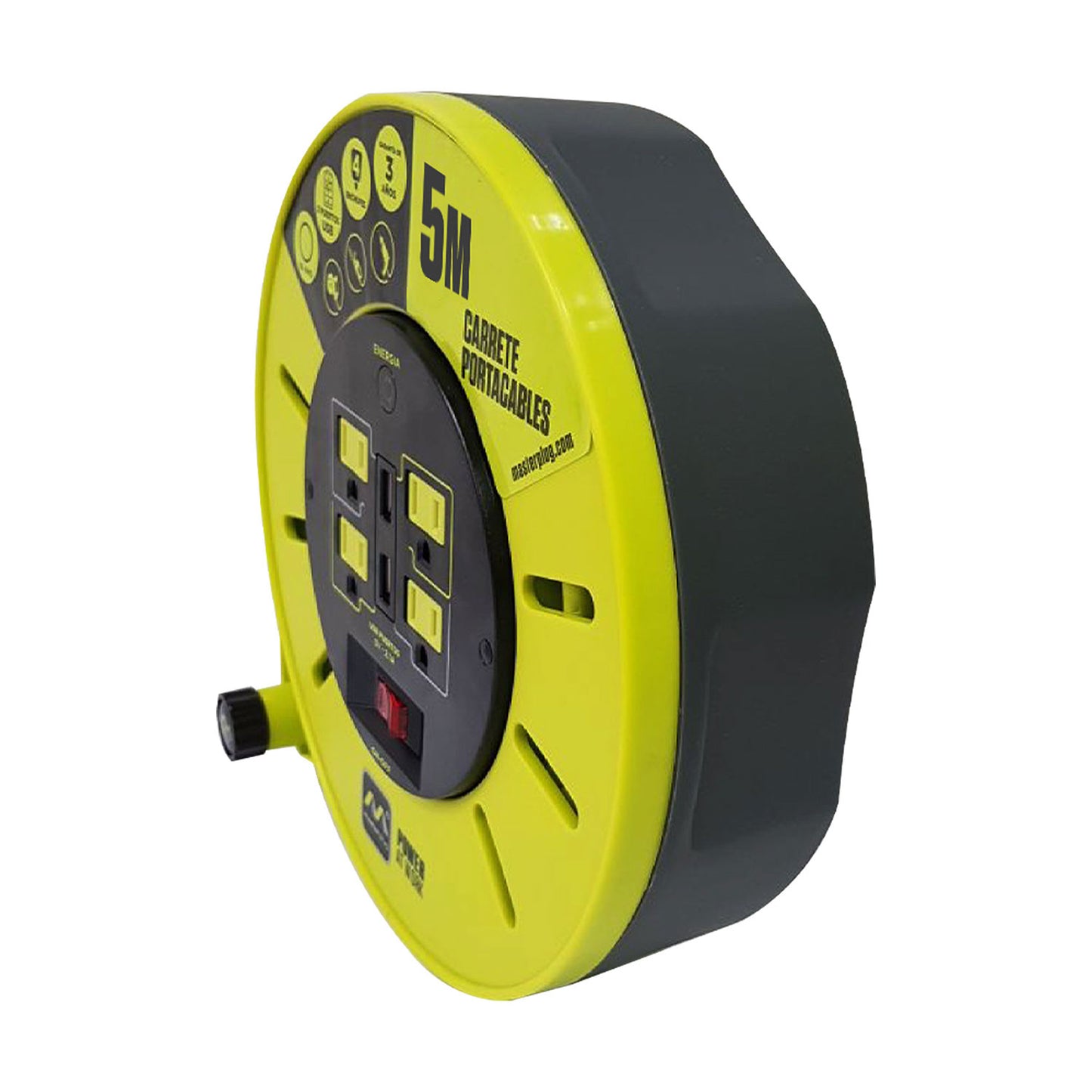 Extension Electrica con Multicontactos 5M con 2 entradas USB