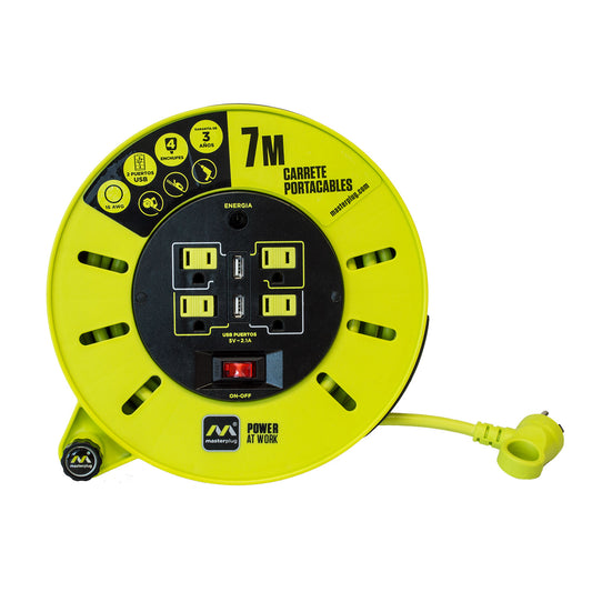 Extension Eléctrica con Multicontactos 7M con 2 entradas USB