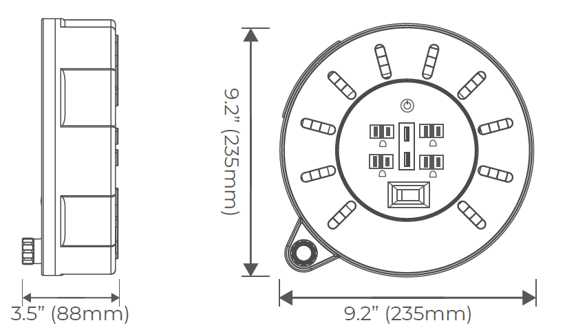 Extension Eléctrica con Multicontactos 7M con 2 entradas USB